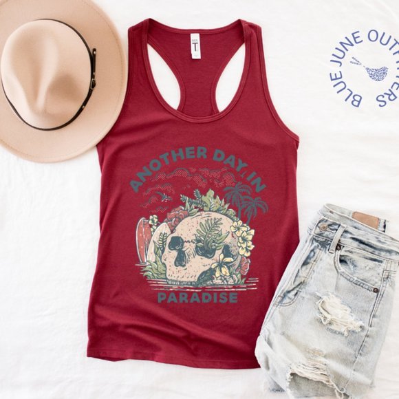 Another Day In Paradise | Women's Racerback Beach Tank Top - Picture 1 of 3